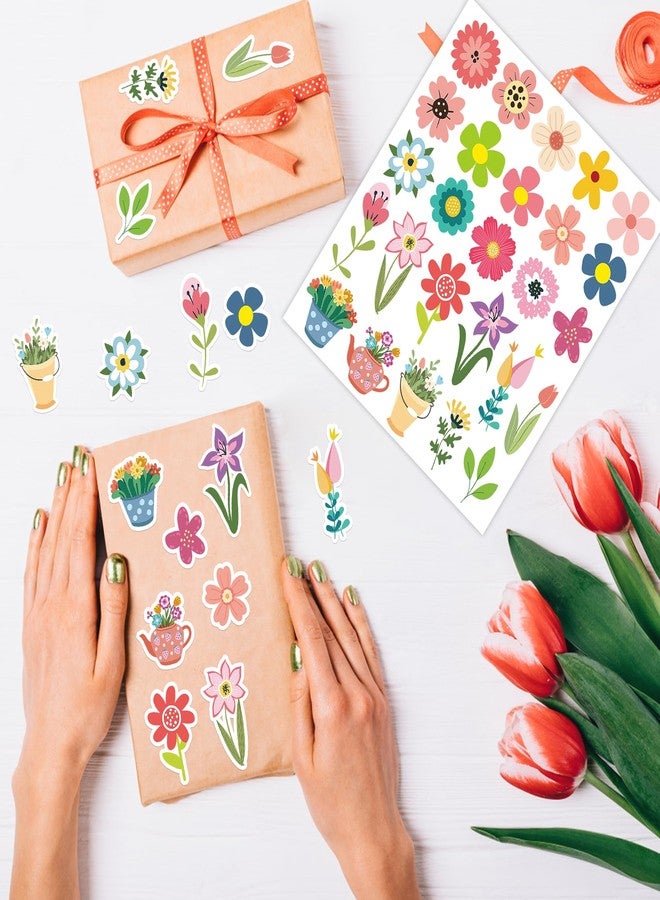 Lucleag 520 PCS Spring Flower Stickers for Gifts, Colorful Springtime Flowers Floral Stickers for Crafts, Assorted Cute Flowers Stickers for Spring Easter Party Favor Supplies Decorations - Image 4