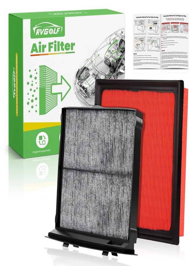 RVgolf Engine+Cabin Air Filters Fit for Subaru Ascent, Crosstrek, Impreza, Legacy, Outback Engine Air Filter Replacement Cabin Air Filter Accessories# 72880-FL000 16546AA16A - Image 1