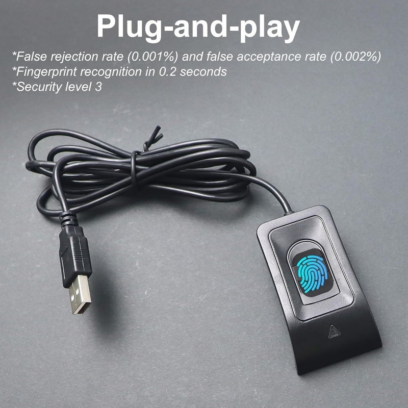 USB Fingerprint Reader for Windows 10/11 - Windows Hello Compatible, Plug-and-Play with Automatic Driver Installation, Includes 5ft Extension Cable for Password-Free Operation - Image 4
