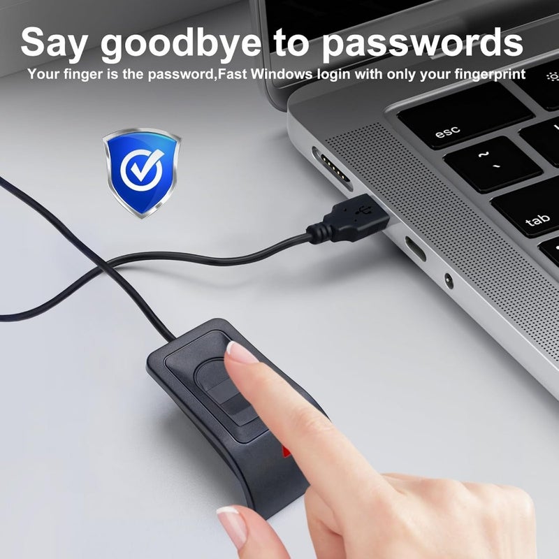USB Fingerprint Reader for Windows 10/11 - Windows Hello Compatible, Plug-and-Play with Automatic Driver Installation, Includes 5ft Extension Cable for Password-Free Operation - Image 5