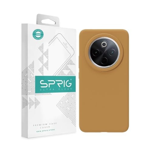 SPRIG Compatible with Vivo T4 Premium SilkTone Back Cover Drop Tested Shock Proof Mobile Case for Men, Women, Boys and Girls with Camera Protection (Gold Brown) - Image 1