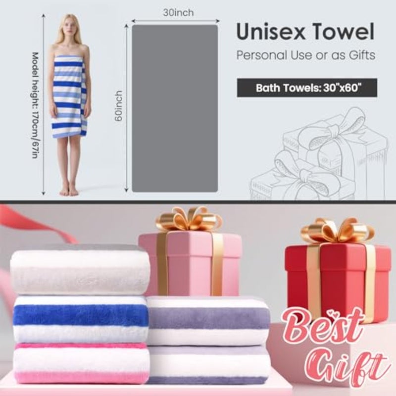 Microfiber Bath Towels, Bath Towel 30" x 60",Oversized, Soft, Super Absorbent and Fast Drying, Multipurpose Use for Sports, Fitness, Yoga, Hanging Loop, Lint Free, Oversized, Soft, Super Absorbent, Fast Drying, Perfect for Shower, Sauna, Gym, Sports, Fitness, Yoga - Image 3