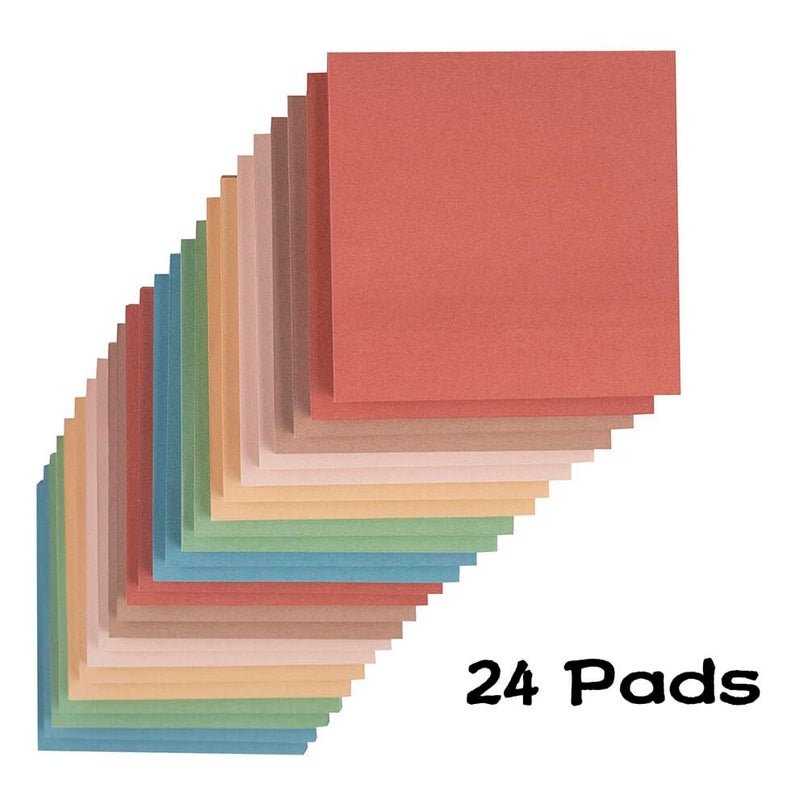 Vanpad (24 Pads) Sticky Notes 3x3 inch, Self-Stick Pads Vintage Colors Sticky Note, Recyclable, Easy to Post for Home, Office, Notebook - Image 3