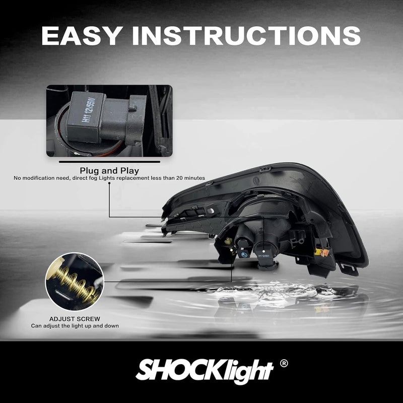 Shocklight Fog Lights Compatible with 2013 2014 2015 Honda Civic Front Fog Lamps Driving With Harness and Switch 1Pair of Fog Lights - Image 5
