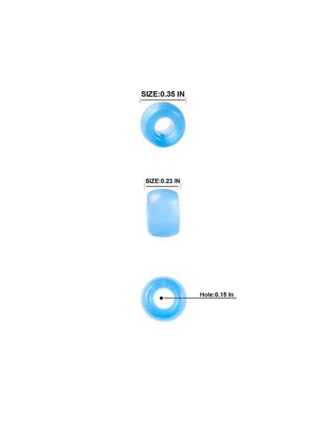 Gxueshan 1000 Pcs Acrylic Luminous 6x9mm Cylindrical Pony Beads for DIY Jewelry, Hair Braiding & Crafting - Image 5