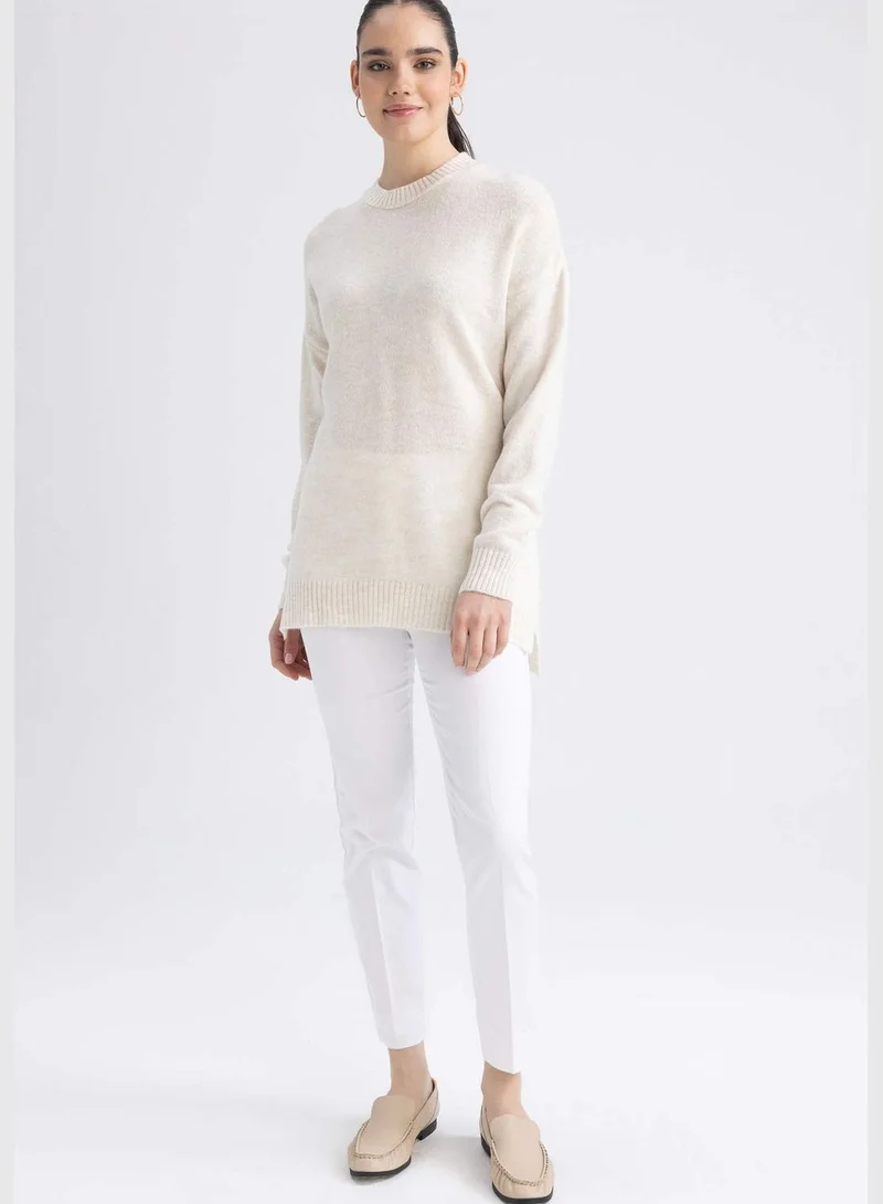 DeFacto Woman Relax Fit Crew Neck Long Sleeve Tricot Tunic