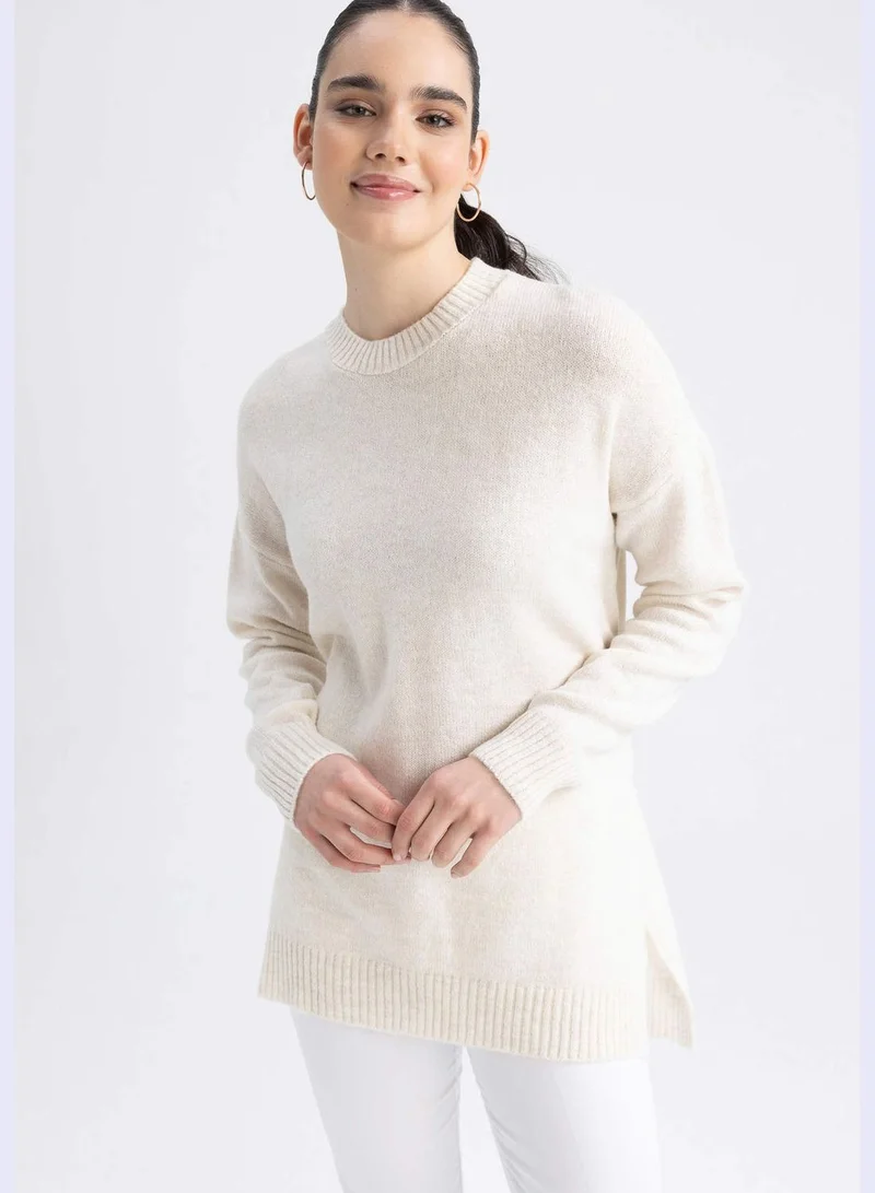 DeFacto Woman Relax Fit Crew Neck Long Sleeve Tricot Tunic