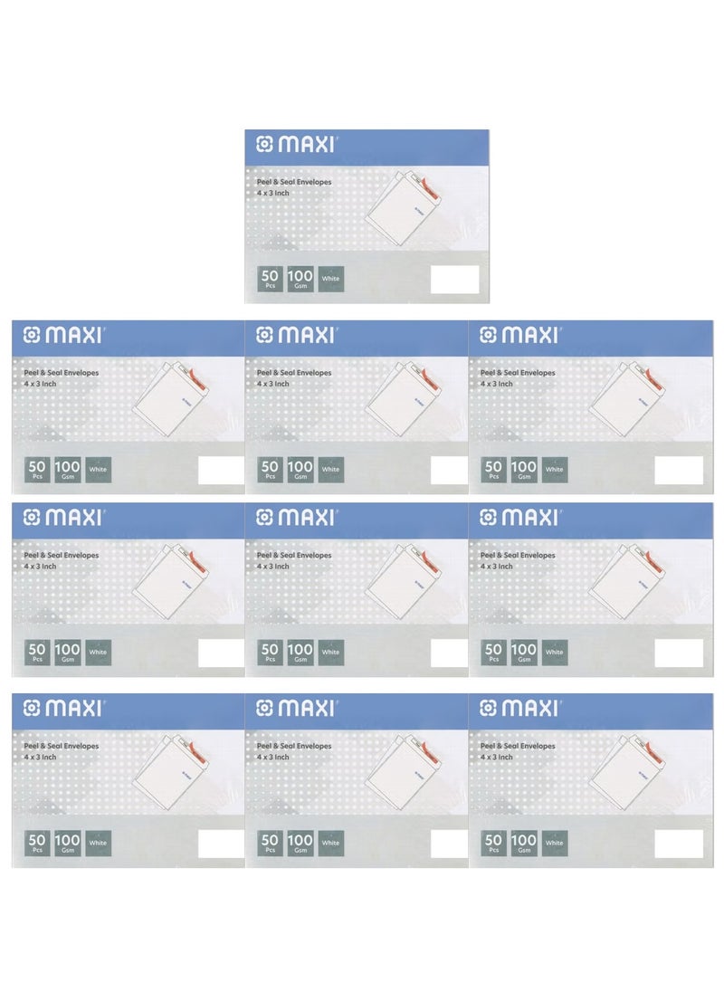 Maxi 500-Piece 4x3 Inch Size Small Envelope 100gsm Thickness  - Image 1