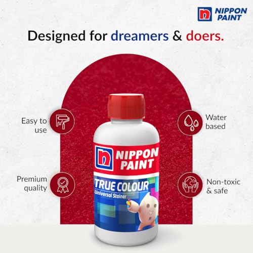 Nippon Paint True Colour Universal Stainer (Fast Red, 50ml)-Water Soluble High Tint, Non-Toxic, Non-Fading Pigment-For Plastic Emulsions, Enamels, Paints, Oil Paints-DIY - Image 2
