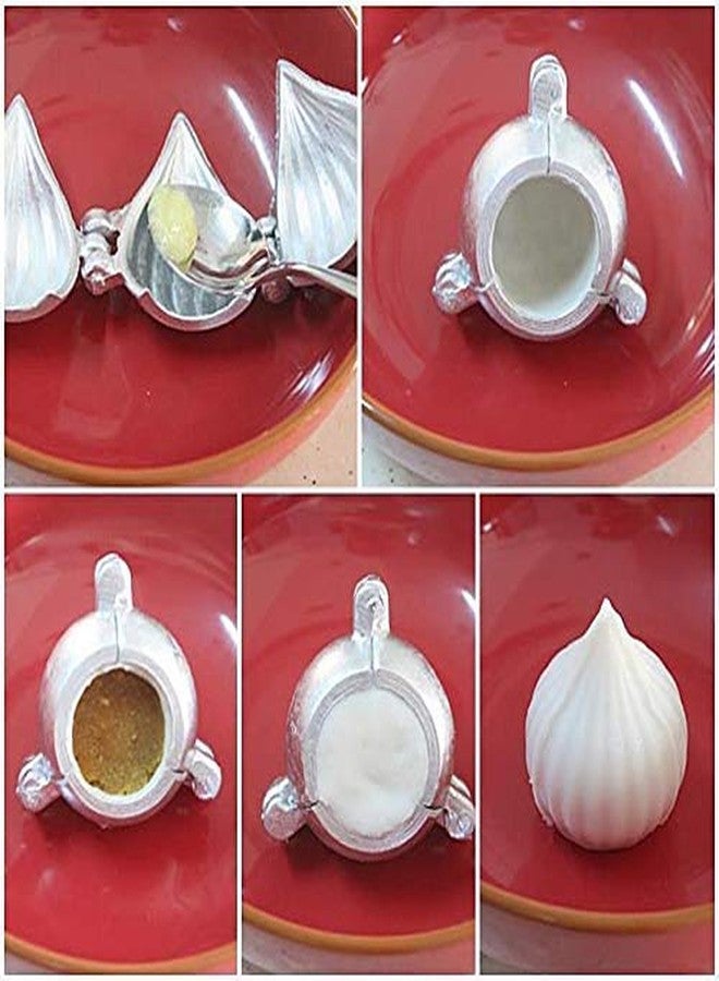 FlowAura Aluminum Modak Moulds (Set of 4) Size: 7 cm | (Medium) - Image 1