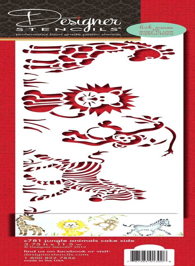Designer Stencils Jungle Animals Cake Side by Designer Stencils - Image 1