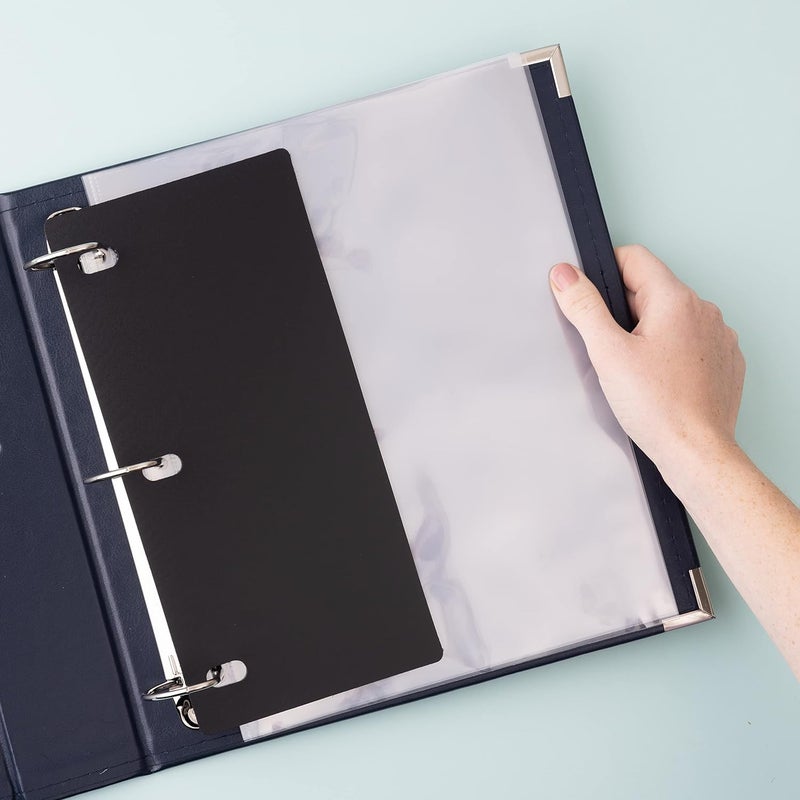 We R Memory Keepers 8.5x11 Navy Photo Album, Protect Memories and Photos, Soft, Acid-free Faux Leather, Classy Decorative Spine Label, Snag-free Rings, Includes 5 Page Protectors - Image 5