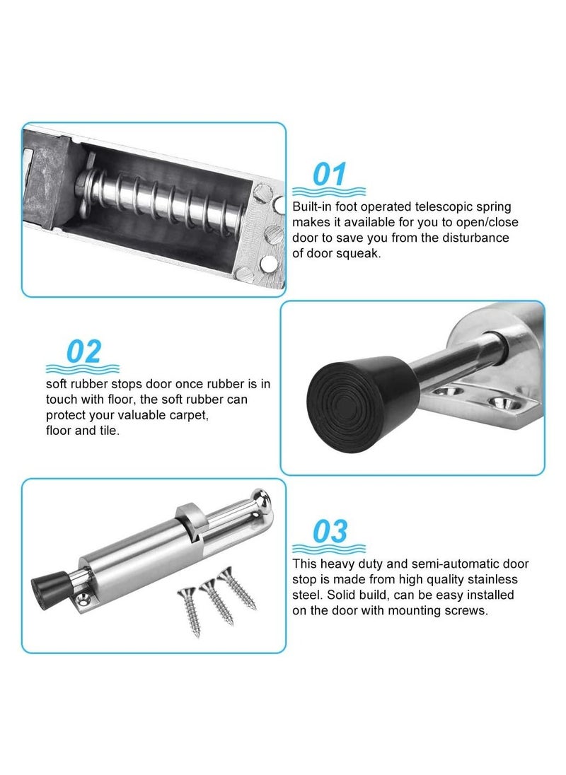 SYOSI Door Holder Metal Door Stopper Spring-loaded  On Door Holder With Foot Control For Inside Outside Door Balcony Doors  - Image 5