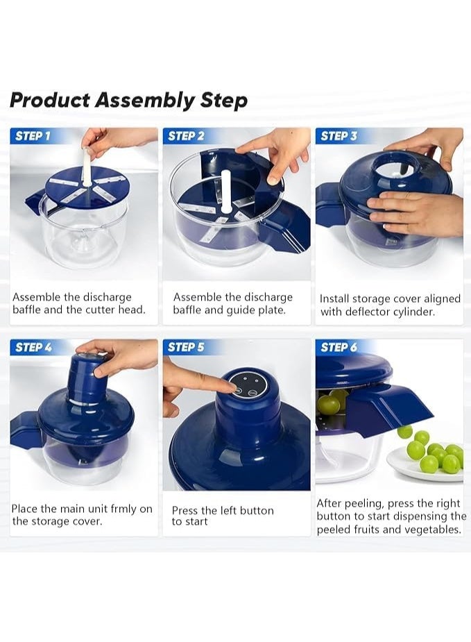 Professional food processor for peeling garlic and grapes and chopping vegetables with a large capacity transparent bowl and organized design. - Image 4