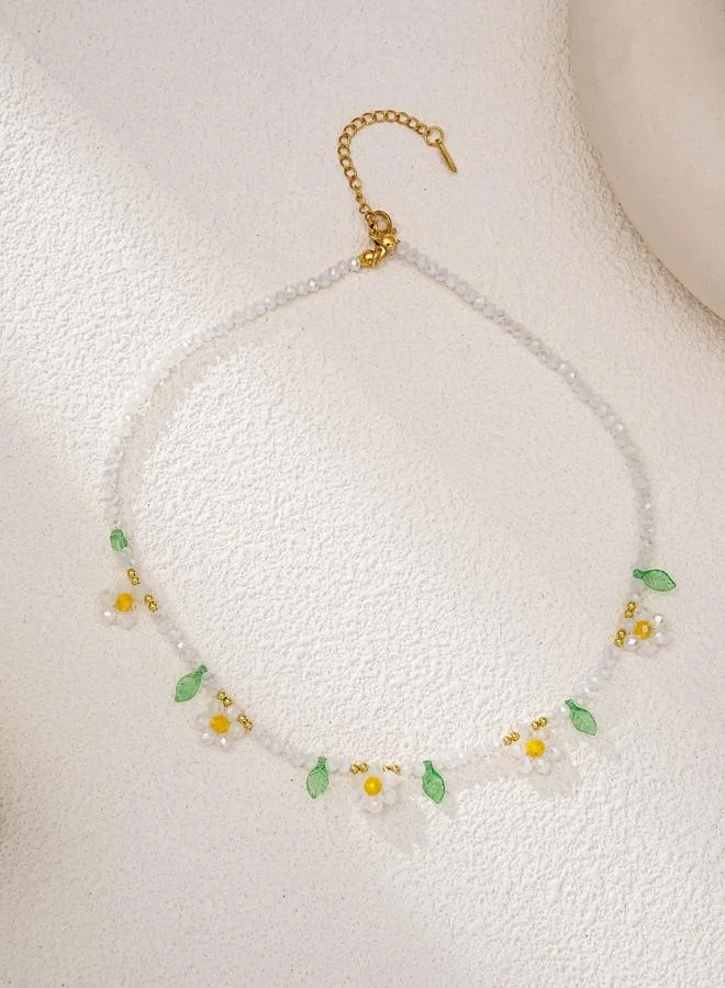 Take Two  Flower and Leaf Glass Beaded Necklace for Women | Best Price UAE