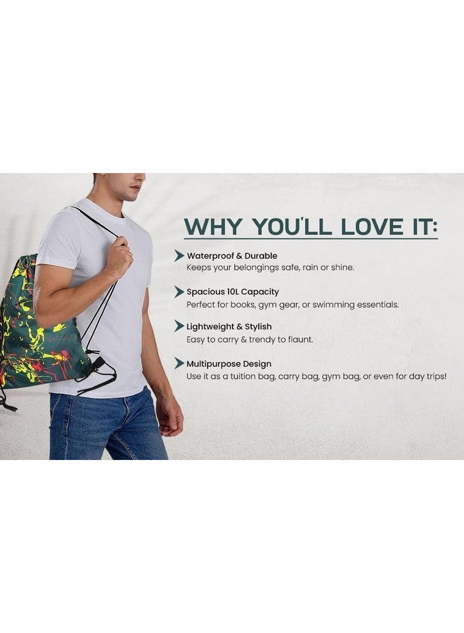 Demoda Polyester Printed Waterproof Drawstring 10 L - Tuition Bag, Carry Bag, Gym Bag, Daytrip,Swimming bag - Image 3