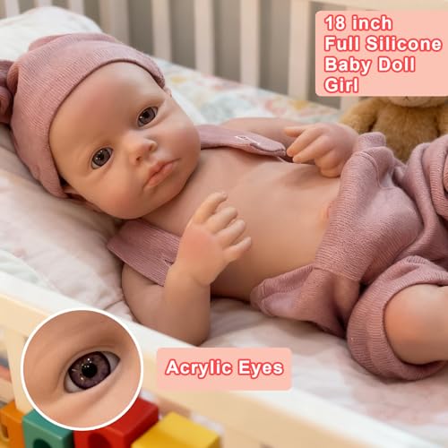 OtardDolls 18 Inch Reborn Baby Doll Lifelike Reborn Baby Dolls Full Silicone Dolls Full Body Realistic Newborn Baby Dolls with Accessories - Image 5