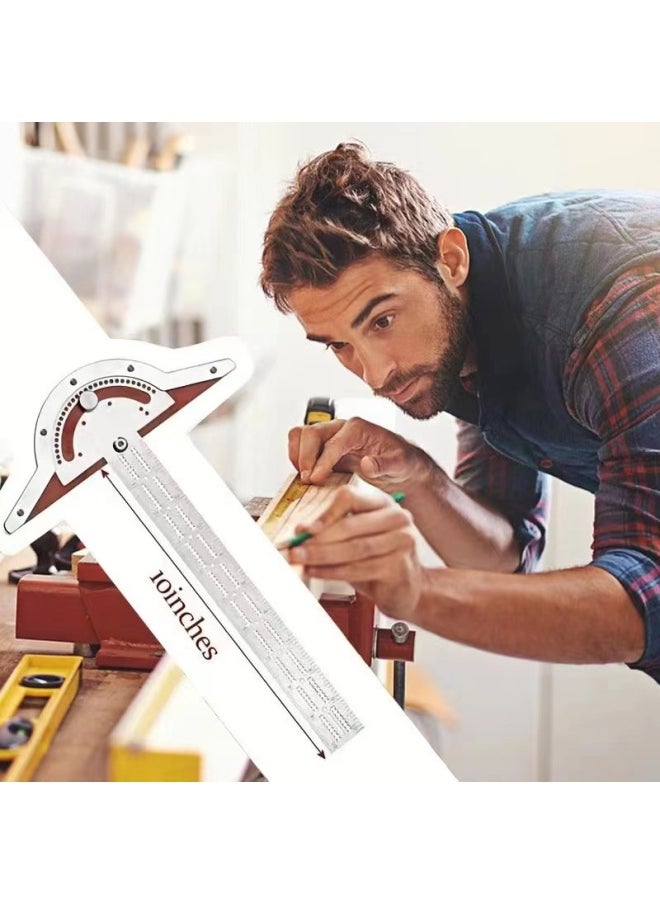 Generic - Woodworking Ruler Edge Ruler Stainless Steel Scale Clear Angle Measurement Tool Woodworkers Edge Rule-Model:32cm - Image 1