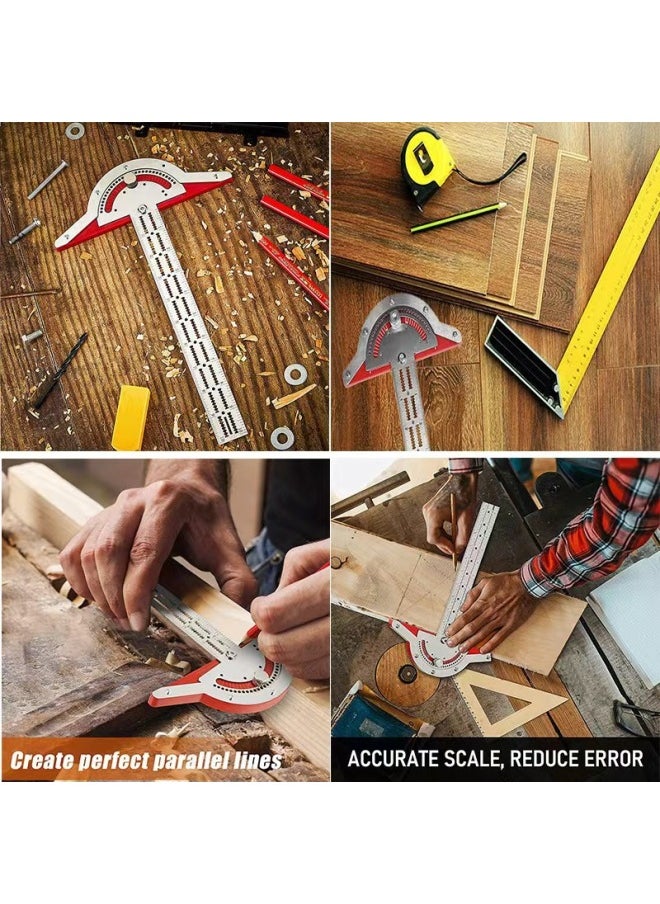 Generic - Woodworking Ruler Edge Ruler Stainless Steel Scale Clear Angle Measurement Tool Woodworkers Edge Rule-Model:32cm - Image 1