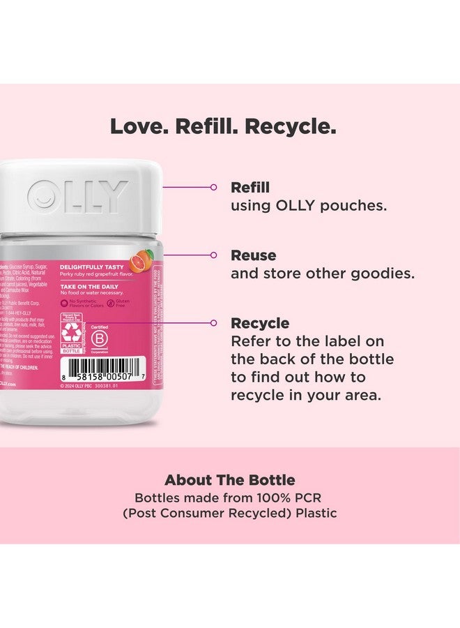 OLLY أولي جمال لا يمكن إنكاره جومي، للشعر، البشرة، الأظافر، البيوتين، فيتامين سي، الكيراتين، مكمل قابل للمضغ، جريب فروت، 30 يوم إمداد - 60 حبة - Image 5