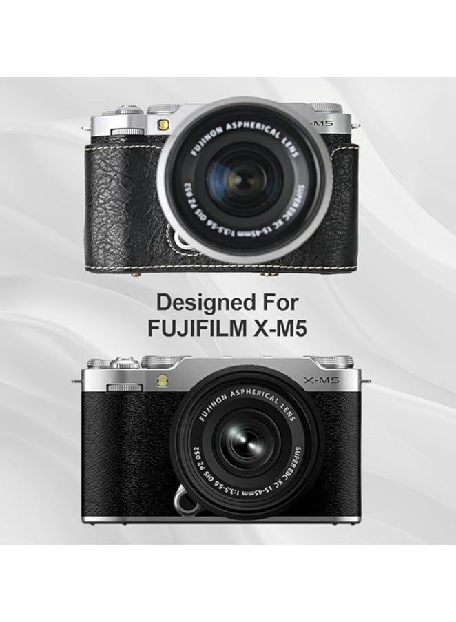 Camera Protection bag for FujifilM XM5 mirrorless camera, FujifilM X-M5 camera bag, FujifilM XM5 half-shell with front cover shoulder strap full protection buckle - Image 2