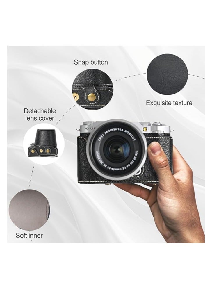 Camera Protection bag for FujifilM XM5 mirrorless camera, FujifilM X-M5 camera bag, FujifilM XM5 half-shell with front cover shoulder strap full protection buckle - Image 3