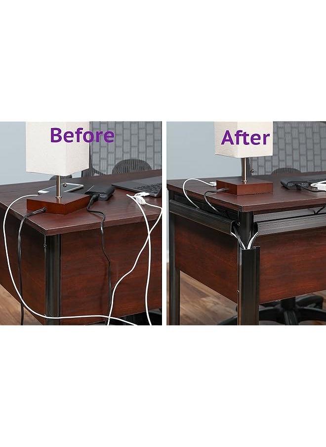 erorex J Channel Desk Cable Organizer By 10 Black Raceway Channels Cord Cover Management Kit For Desks Offices And Kitchens  - Image 2