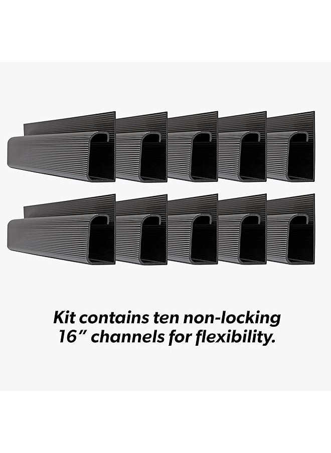 erorex J Channel Desk Cable Organizer By 10 Black Raceway Channels Cord Cover Management Kit For Desks Offices And Kitchens  - Image 5