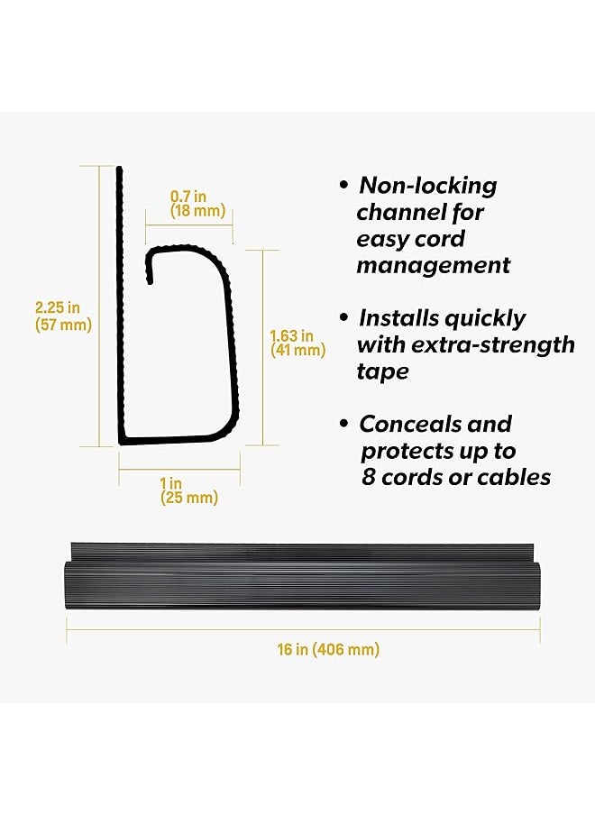 erorex J Channel Desk Cable Organizer By 10 Black Raceway Channels Cord Cover Management Kit For Desks Offices And Kitchens  - Image 4