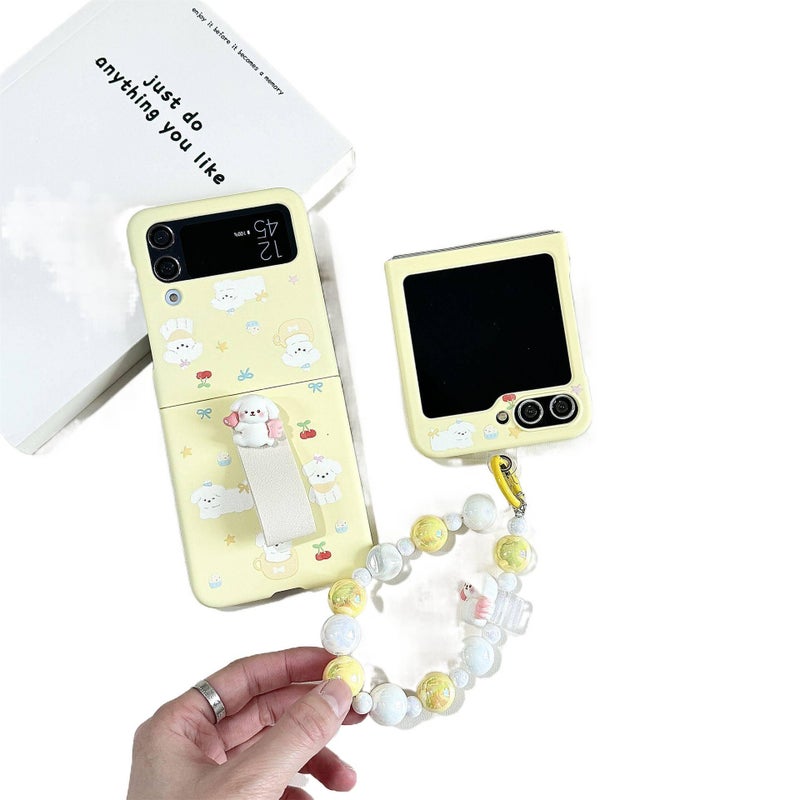 غطاء واقي | Puppy TPU | حماية من السقوط | نقش قلب الكلب | مقاوم للصدمات لـ Samsung Galaxy Z Flip 4 - Image 4