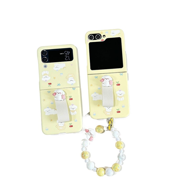 غطاء واقي | Puppy TPU | حماية من السقوط | نقش قلب الكلب | مقاوم للصدمات لـ Samsung Galaxy Z Flip 4 - Image 2
