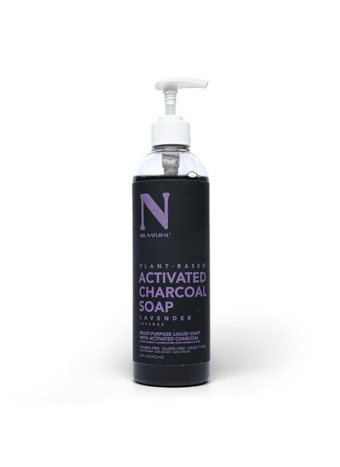 Dr Natural Activated Charcoal Liquid Soap  Anti Acne and Blemishes  Deep Cleansing Body Wash  Gentle Body Soap for Clear Skin  Lavender  16 oz