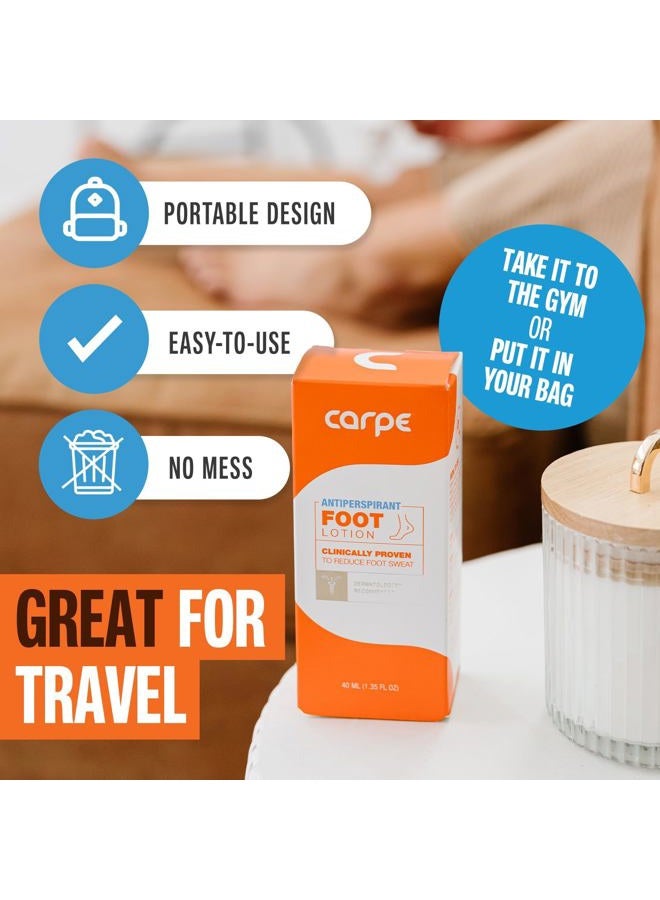 Carpe Antiperspirant Foot Lotion 3 Tubes WITH FREE APPLICATOR, A dermatologist-recommended solution to stop sweaty, smelly feet, Helps prevent blisters, Great for hyperhidrosis - Image 5