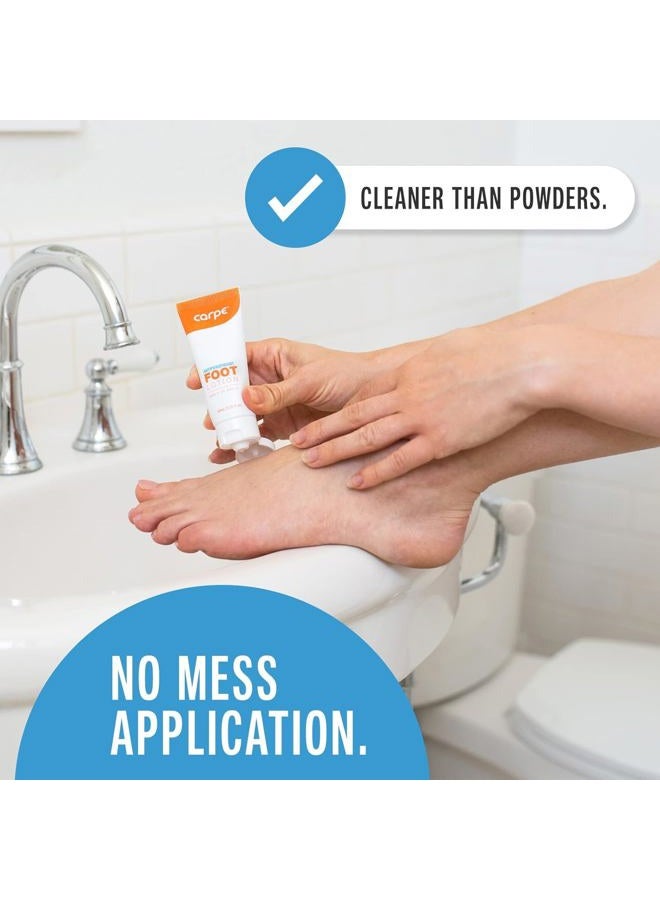 Carpe Antiperspirant Foot Lotion 3 Tubes WITH FREE APPLICATOR, A dermatologist-recommended solution to stop sweaty, smelly feet, Helps prevent blisters, Great for hyperhidrosis - Image 4
