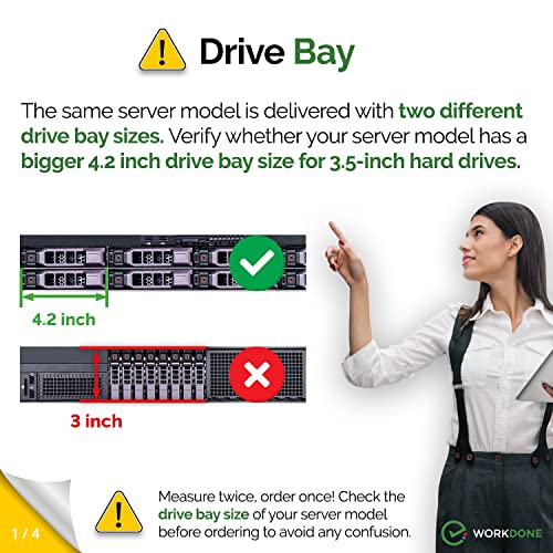 WORKDONE 12-Pack - 3.5" Hard Drive Caddy - Compatible for Dell PowerEdge Selected 11-13th Gen Servers - with Installation Manual - Front Sticker Labels - Screwdriver - Strong Tray Screws - Image 2