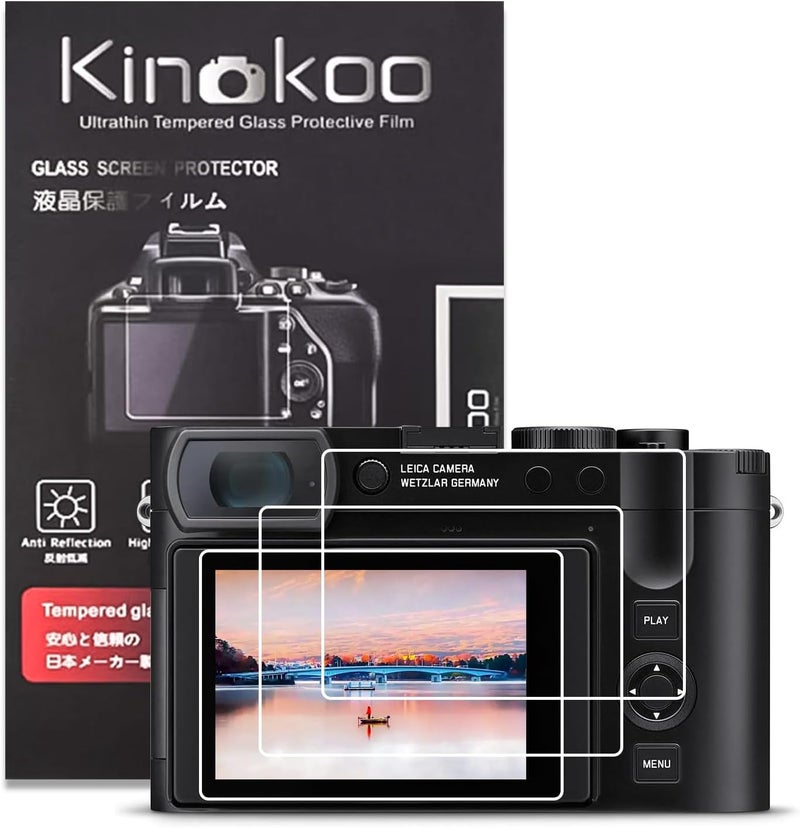 kinokoo Screen Protector for Leica Q3 Q2 Camera, 0.25 mm 9H Hardness Tempered Glass Film with High Clarity for Lecia Q2/Q3 LCD Screen Accessories- Anti-Scratch & Easy Installation (3 packs) - Image 1