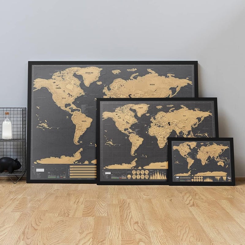 Luckies of London Scratch Map Deluxe - World Map Wall Art Poster, Travel Gifts, Atlas Wall Decor for Room, Large - Image 5