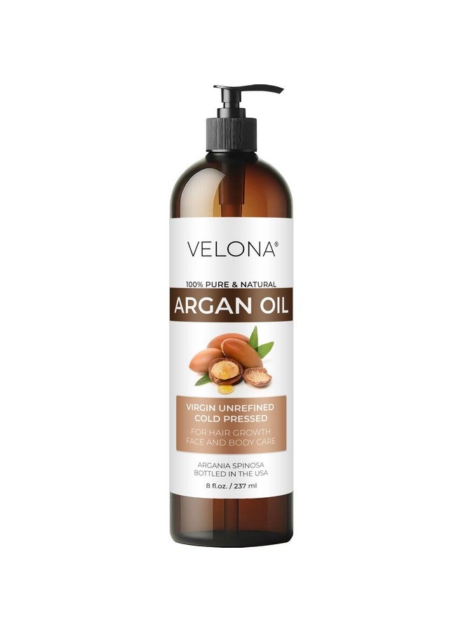 velona Argan Oil - 8 Fl Oz | Morocco Oil | Stimulate Hair Growth, Skin, Body and Face Care | Nails Protector | Unrefined, Cold Pressed | Cap Kit - Image 1