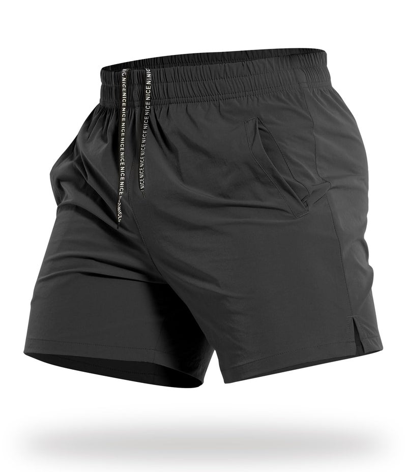 CANGHPGIN Mens Workout Shorts 5 inch Inseam Gym Shorts Men Quick Dry Running Shorts Athletic Black - Image 1