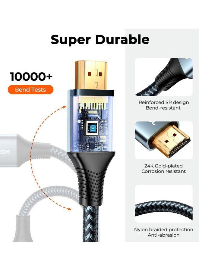 جوي روم كابل محول Sy-20H1 من HDMI إلى HDMI (بدقة 4K@60Hz) رمادي - Image 4