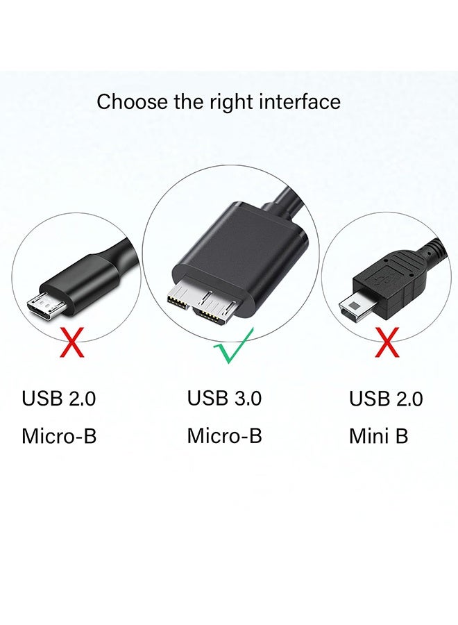 Micro USB 3.0 Cable, Type A Male to Micro B Cord Compatible for Samsung Galaxy S5, Note 3, Note Pro 12.2, WD Western Digital My Passport, Toshiba Canvio, Hard Drive Fast Charging & Sync(2M) - Image 5