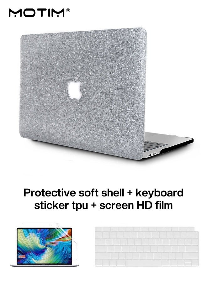 موتيم 3 قطع غطاء حقيبة MacBook Air 13 بوصة A2337 (M1) / A2179 /A1932 (2020 2019 2018)، 3 في 1 غطاء بلاستيكي صلب شديد التحمل + غطاء واقي للوحة المفاتيح + واقي للشاشة، متوافق مع MacBook Air 13 بوصة - Image 1