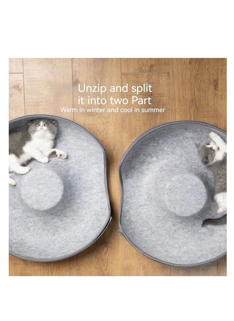 Generic - 2-in-1 Cat Bed for Indoor Cats-Cat Bed Cave Cat Toy Interactive Hide-Way with Circle Tunnel Design and Round Donut Shape for Indoor Cats and Kittens(2-3 Cats) - Image 1