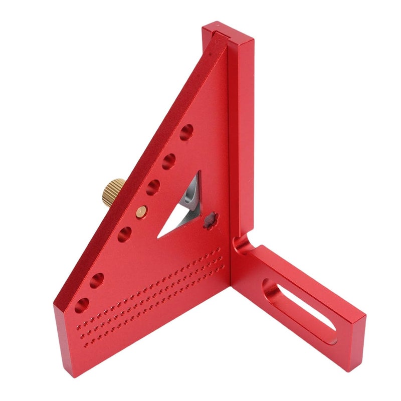 Multi Angle Measuring Ruler 0 180 Degree High Hardness Anodized Aluminum Alloy Woodworking Square Red and Gray - Image 4