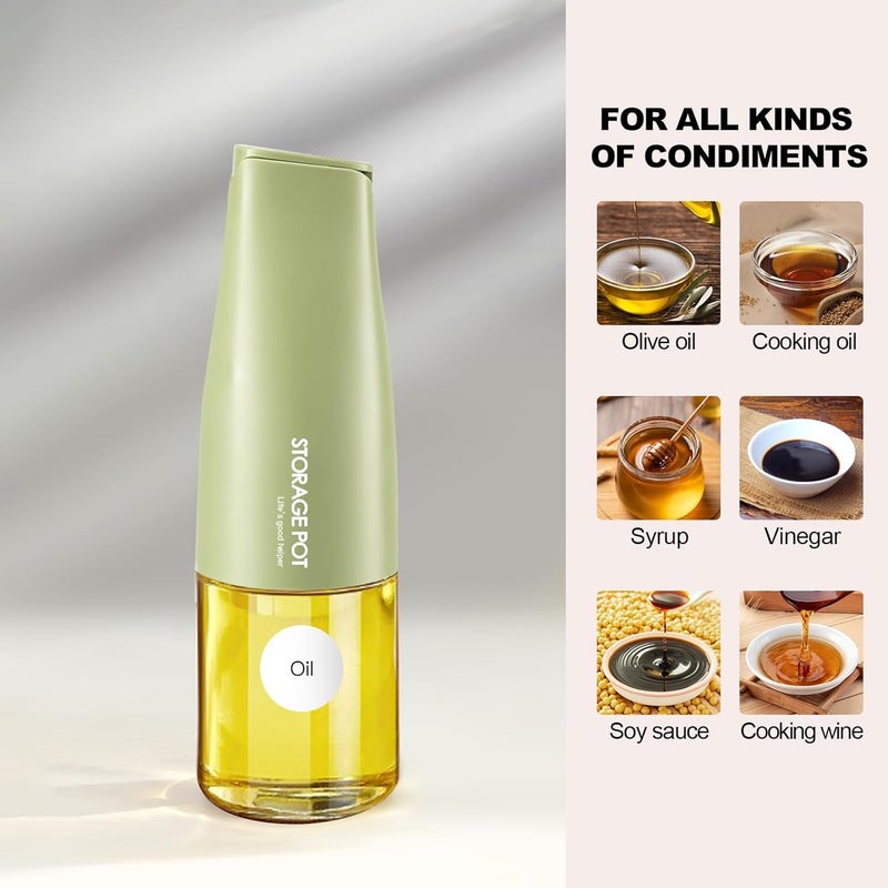 KELVEE Auto Flip Olive Oil Dispenser Bottle Pack of 1, Leak proof Vinegar Glass Condiment Container With Automatic Cap and Stopper,Non-Drip Spout,Non-Slip Handle for Kitchen Cooking Multicolor (600ml) - Image 3
