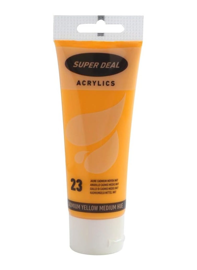 SUPER DEAL SUPER DEAL Acrylic Color Paint Tube 75Ml Cadmium Yellow Medium Sd 4212-23 
