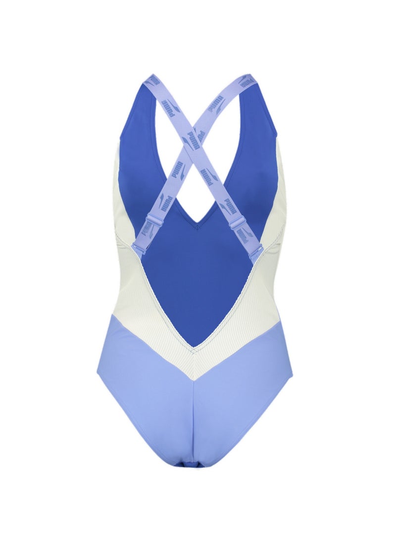 PUMA - Swim Womens One Piece Plunge Swimsuit - Image 1
