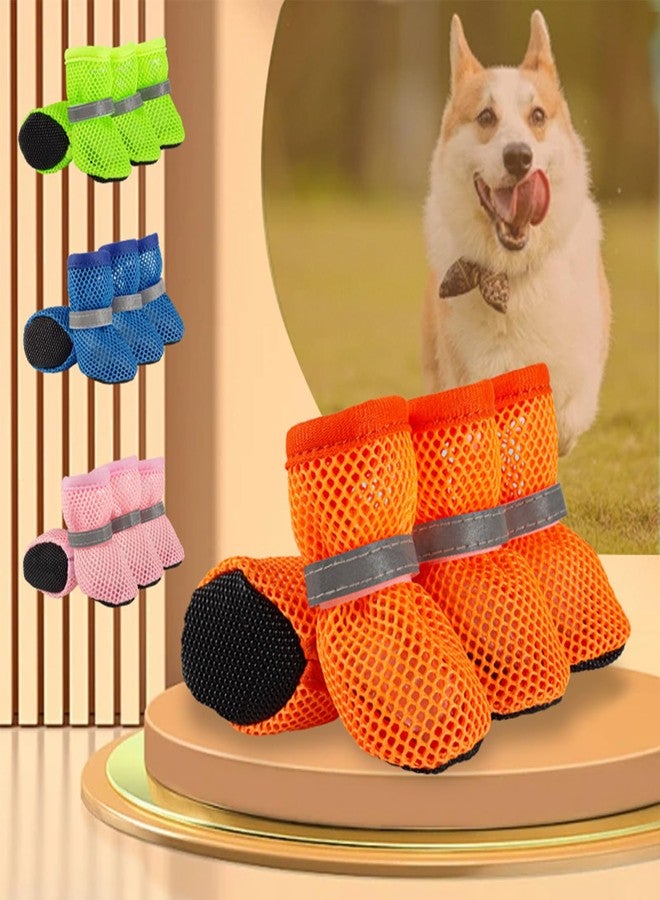 BECHANMIG Dog Shoes Breathable Mesh Boots,Summer Breathable Dog Boots Nonslip Sole Paw Protector for Small Medium Dogs_M(Pink) - Image 3