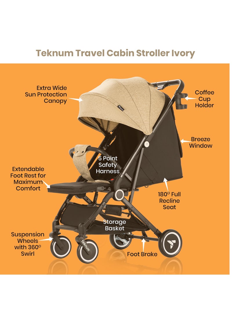 TEKNUM عربة أطفال بمقصورة سفر من تيكنوم مع حامل أكواب القهوة - عاجي - Image 2