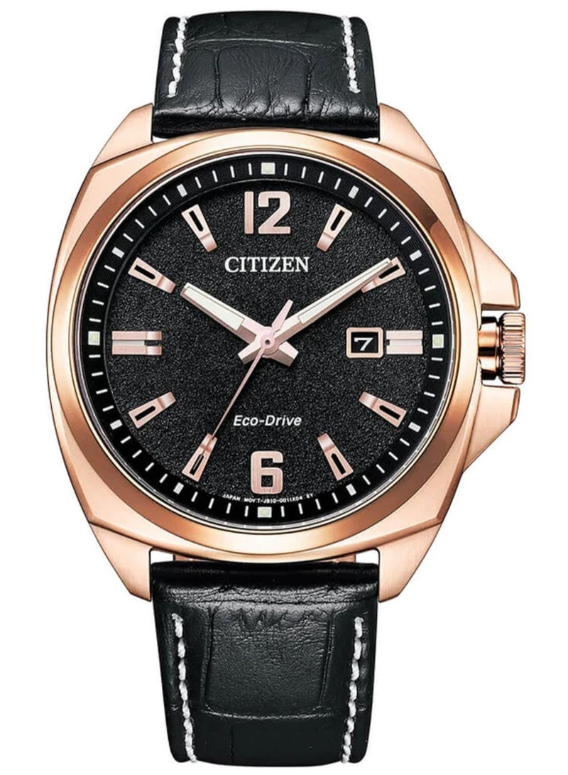 CITIZEN Citizen Sport Luxury Mens Black Leather Strap Watch AW1723-02E 